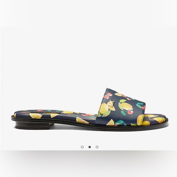 Michael Kors Deanna Sequined Fruit Print Slide Sandal - Picture 3 of 9